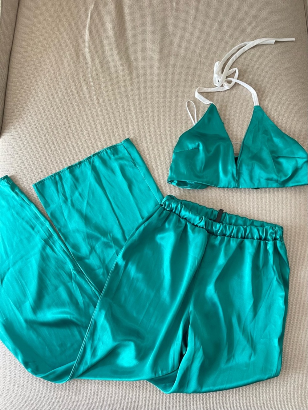 Teal Satin Set